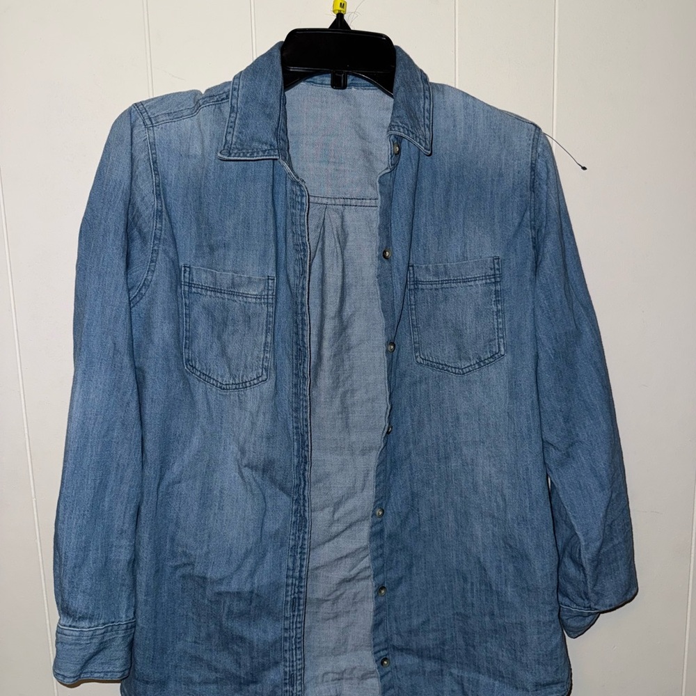 Blue Denim Button-Up Shirt